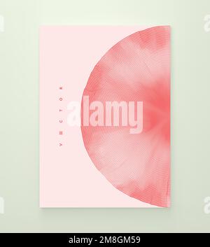 Cover design template. Black and white pattern with optical illusion. Applicable for placards, banners, book covers, brochures, planners or notebooks. Stock Vector