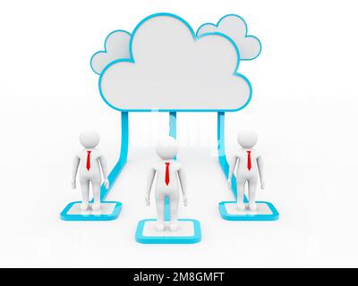 3d rendering Cloud computing concept, Cloud Network Stock Photo