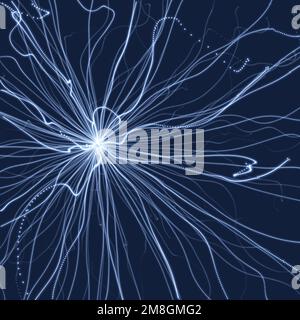 Abstract science or technology background. Array with dynamic particles. Vector illustration. Stock Vector