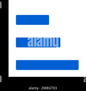 Blue horizontal bar graph icon. Editable vector. Stock Vector