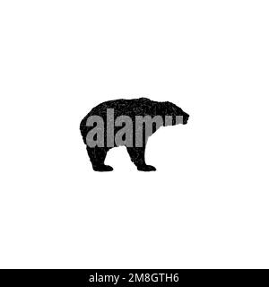 Bear icon. Simple style nature travel big sale poster background symbol. Bear brand logo design element. Bear t-shirt printing. Vector for sticker. Stock Vector