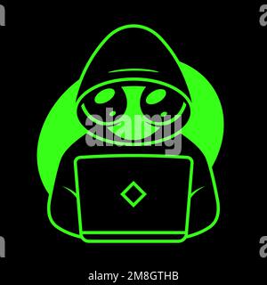 hacker at the laptop low poly wireframe. Internet security protection business concept. vector illustration point line dot geometric design. isolated Stock Vector