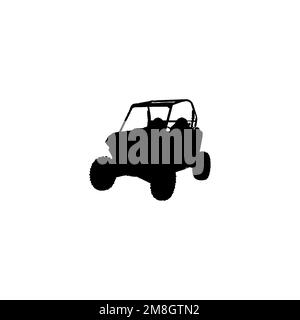 Ride quad bike icon. Simple style outdoor sports poster background symbol. ATV brand logo design element. ATV t-shirt printing. Vector for sticker. Stock Vector