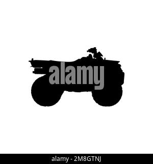 Ride quad bike icon. Simple style outdoor sports poster background symbol. ATV brand logo design element. ATV t-shirt printing. Vector for sticker. Stock Vector