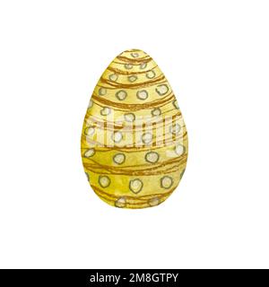 Easter egg yellow textured a watercolor sketch Stock Photo