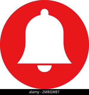 Red bell icon. Reminder or notification. Alert. Editable vector. Stock Vector