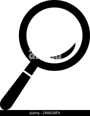 Glossy magnifying glass icon. Research and search. Editable vector. Stock Vector