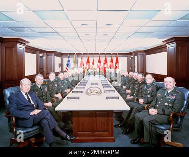 A group photograph of GEN Gordon R. Sullivan (seated), Army CHIEF of ...