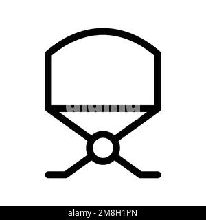 Director chair line icon isolated on white background. Black flat thin icon on modern outline style. Linear symbol and editable stroke. Simple and pix Stock Vector