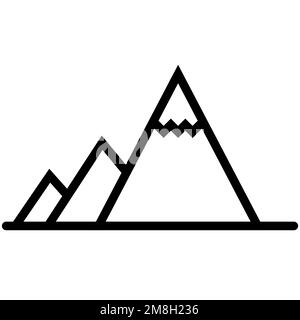 Mountainside line icon isolated on white background. Black flat thin icon on modern outline style. Linear symbol and editable stroke. Simple and pixel Stock Vector