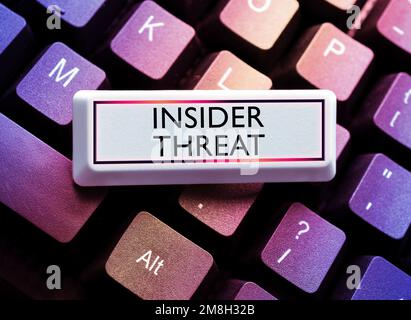 Conceptual display Insider Threat. Business showcase security threat that originates from within the organization Stock Photo