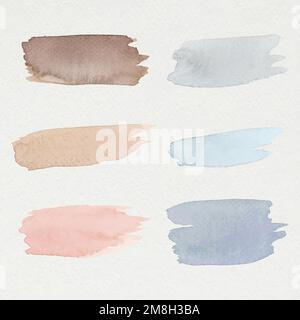 Colorful watercolor brush strokes vector Stock Vector
