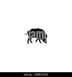Boar icon. Simple style the wild nature travel poster background symbol. Boar brand logo design element. Boar t-shirt printing. Vector for sticker. Stock Vector