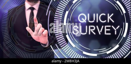 Handwriting text Quick Survey. Word Written on Conduct fast check on condition value situation of something Stock Photo