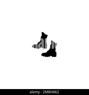 Boots icon. Simple style boots shop big sale poster background symbol. Boots brand logo design element. Boots t-shirt printing. Vector for sticker. Stock Vector