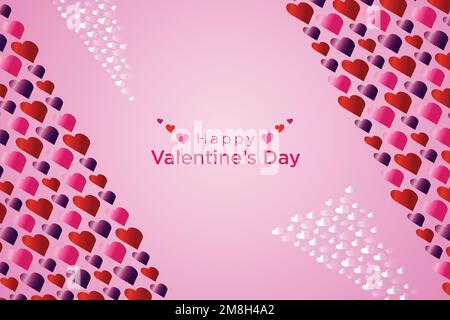 beautiful love card background design for happy valentines day Stock Vector