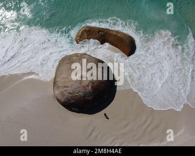 Drone Image of Two Peoples Bay Stock Photo