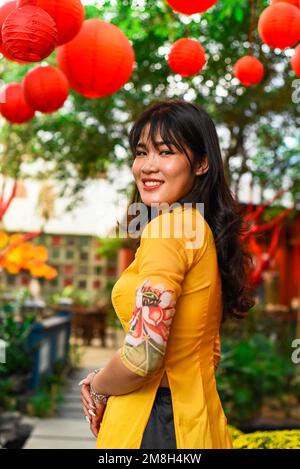 Image Xuân Hinh image beautiful image beautiful image beautiful image beautiful - Beautiful Vietnamese woman in traditional vietnamese dress near ...