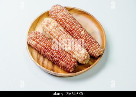 Delicious boiled waxy corn food served on the table Stock Photo