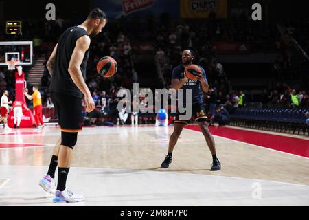 Belgrade, Serbia, 5 January 2023. Jaron Blossomgame of AS Monaco in action  during the 2022/2023 Turkish Airlines EuroLeague match between Partizan  Mozzart Bet Belgrade and AS Monaco at Stark Arena in Belgrade