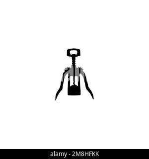 Corkscrew icon. Simple style wine company big sale poster background symbol. Corkscrew wine brand logo design element. Corkscrew t-shirt printing. Cor Stock Vector