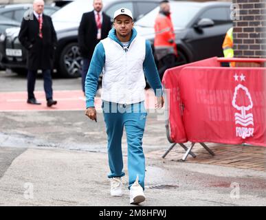 Nottingham, UK. 14th January 2023.  Jesse Lingard of Nottingham Forest arrives for the Premier League match at the City Ground, Nottingham. Credit: Sportimage/Alamy Live News Stock Photo