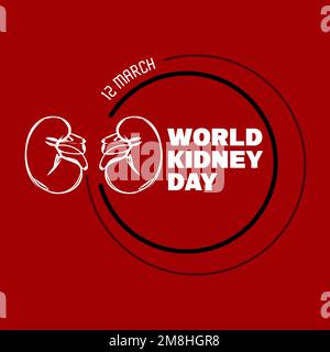 World Kidney Day Poster Or Banner. Kidney care and cancer awareness concept. Urology and nephrology vector design. Kidney logo. Organ donor, kidney do Stock Vector