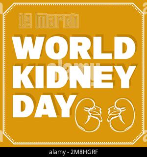 World Kidney Day Poster Or Banner. Kidney care and cancer awareness concept. Urology and nephrology vector design. Kidney logo. Organ donor, kidney do Stock Vector