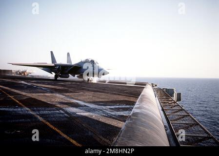 Three F-14A Tomcat aircraft from Fighter Squadron 213 (VF-213) fly in ...