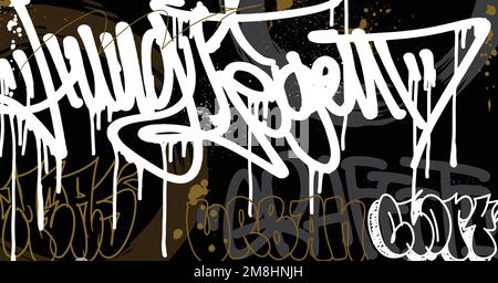 Abstract graffiti art background with scribble throw-up and tagging hand-drawn style. Street art graffiti urban theme for prints, patterns, banners, a Stock Vector