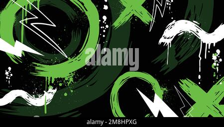 Abstract graffiti art background with scribble throw-up and tagging hand-drawn style. Street art graffiti urban theme for prints, patterns, banners, a Stock Vector