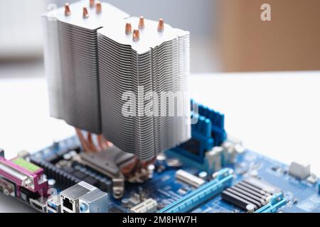 Part for cooling laptop or computer. Radiator of cooling system from computer Stock Photo