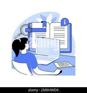 Remote proofreading isolated cartoon vector illustrations. Editor checking articles online using laptop, freelance job, text proofreading, copywriting Stock Vector