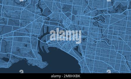 Detailed map of Melbourne city administrative area. Royalty free vector illustration. Cityscape panorama. Decorative graphic tourist map of Melbourne Stock Vector
