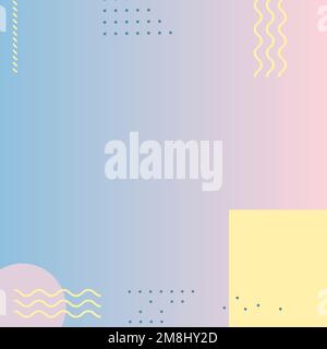 Pastel Memphis Instagram ad background vector Stock Vector