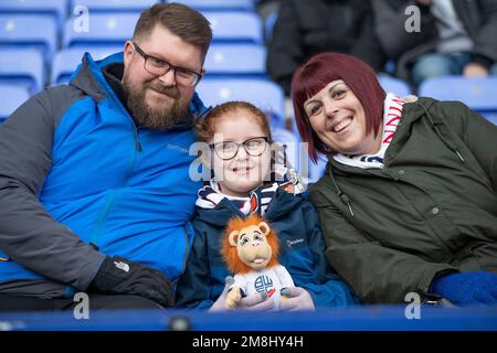 Bolton Wanderers fans during the Sky Bet League 1 match between Bolton Wanderers and Portsmouth at the Reebok Stadium, Bolton on Saturday 14th January 2023. (Credit: Mike Morese | MI News) Credit: MI News & Sport /Alamy Live News Stock Photo