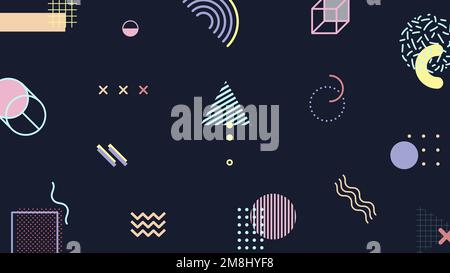 Funky tone Memphis blog banner template vector Stock Vector
