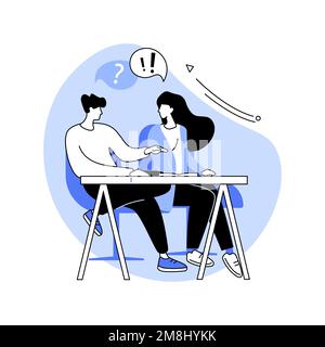 Helping each other isolated cartoon vector illustrations. Girl helps her friend with studies, getting information together, peer tutoring, teaching as Stock Vector