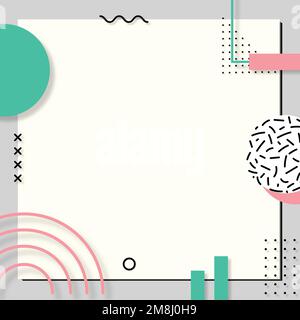 Pastel Memphis Instagram ad background vector Stock Vector