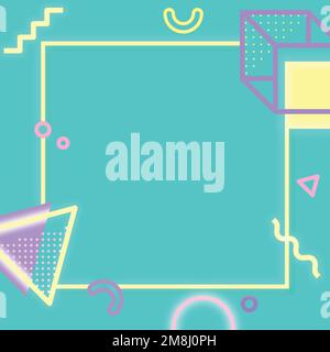 Funky tone Memphis Instagram ad background vector Stock Vector