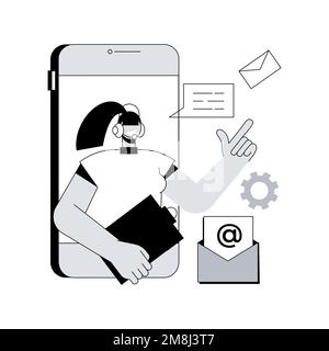 Custom service abstract concept vector illustration. Consumer making purchase, website live chat, user experience, retail ecommerce, online shopping, Stock Vector