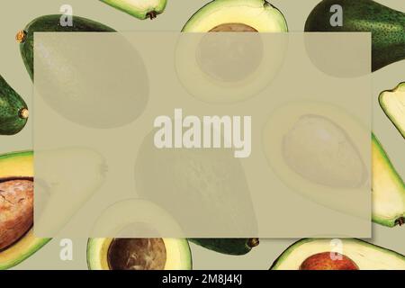 Hand drawn avocado frame with copy space vector Stock Vector