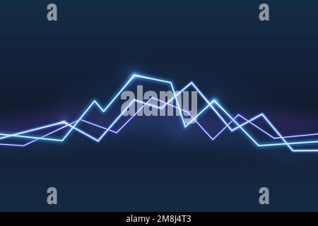 Neon blue graphic lines background vector Stock Vector
