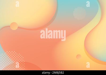 Orange fluid gradient background with copy space vector Stock Vector