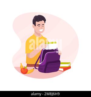 Pack A Backpack Isolated Cartoon Vector Illustration Stock