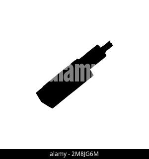 Electronic cigarette icon. Simple style stop smock poster background symbol. Electronic cigarette brand logo design element. Electronic cigarette Stock Vector