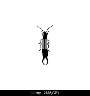 Earwig icon. Simple style insect spraying company poster background symbol. Earwig brand logo design element. Earwig t-shirt printing. Stock Vector