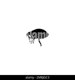 Flea icon. Simple style insect spraying company poster background symbol. Flea brand logo design element. Flea t-shirt printing. vector for sticker. Stock Vector