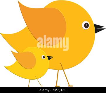 Graphic birds cartoon illustration, Easter chick Stock Vector