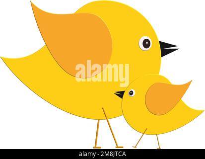 Graphic birds cartoon illustration, Easter chick Stock Vector